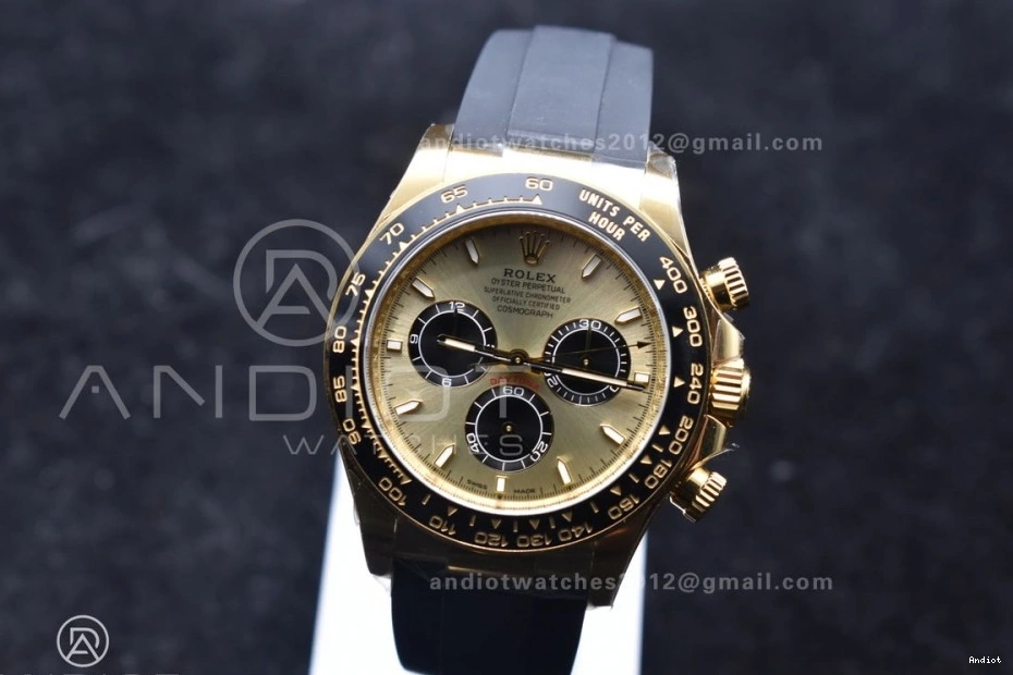 1:1 Best Daytona 126518 Oysterflex Clean Dial Edition YG on Strap 2023 SH4131 0322